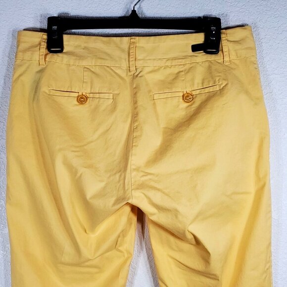 Kut from the Kloth Bright Yellow Size 8 Crop Trouser Cotton Stretch Chino Pants - Picture 11 of 12